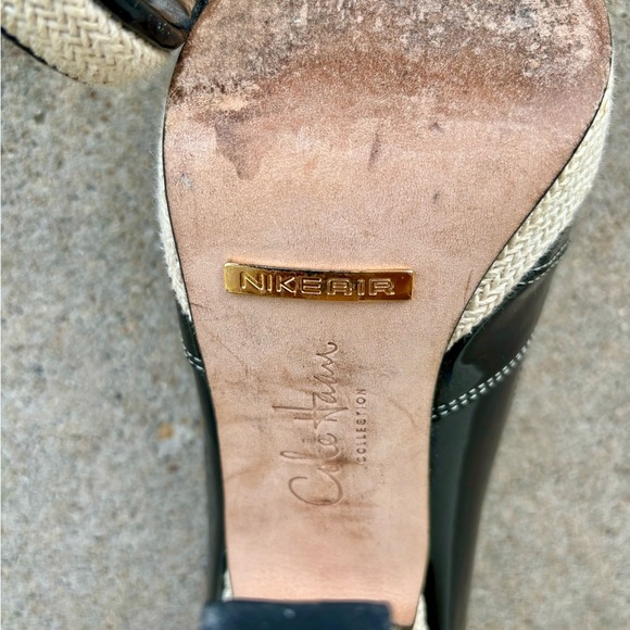 Cole Haan Collection NikeAir Black peeped toe tan heels Size 6.5 B - Picture 7 of 7
